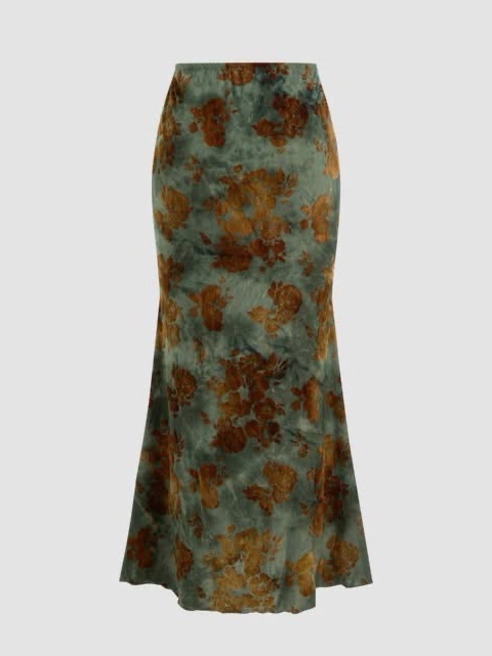 Cider MID RISE FLORAL RUCHED MAXI MERMAID SKIRT xs nwt - Picture 3 of 4